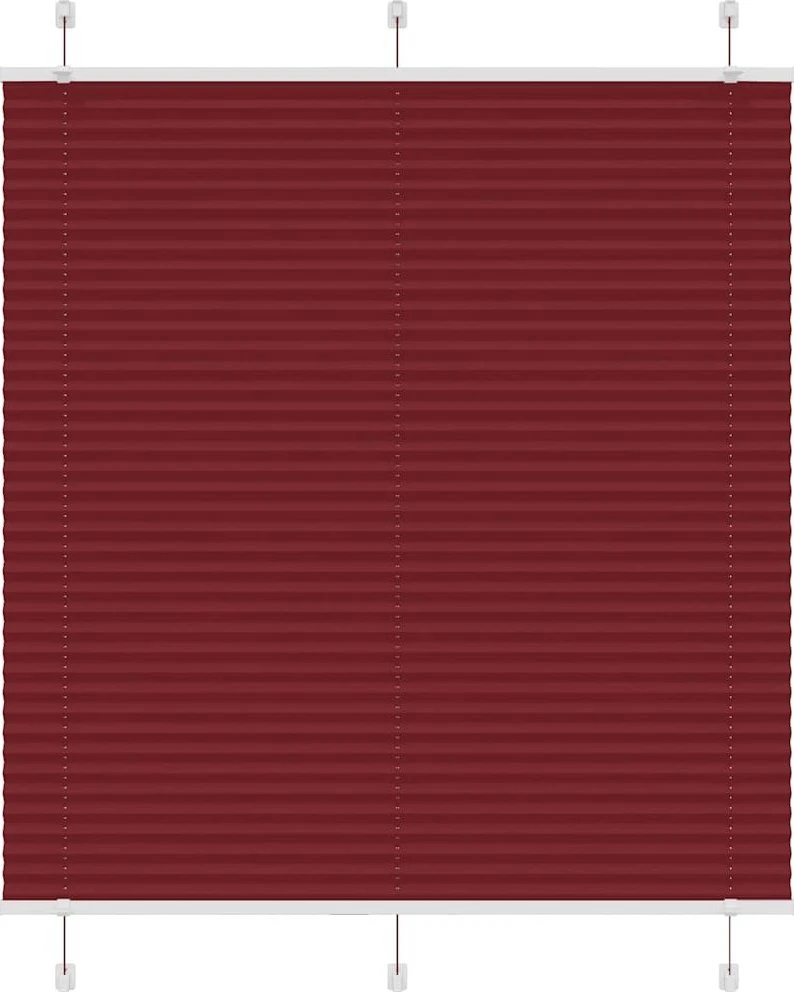 Plisuota žaliuze Bordo raudona 120x150 cm Audinio plotis