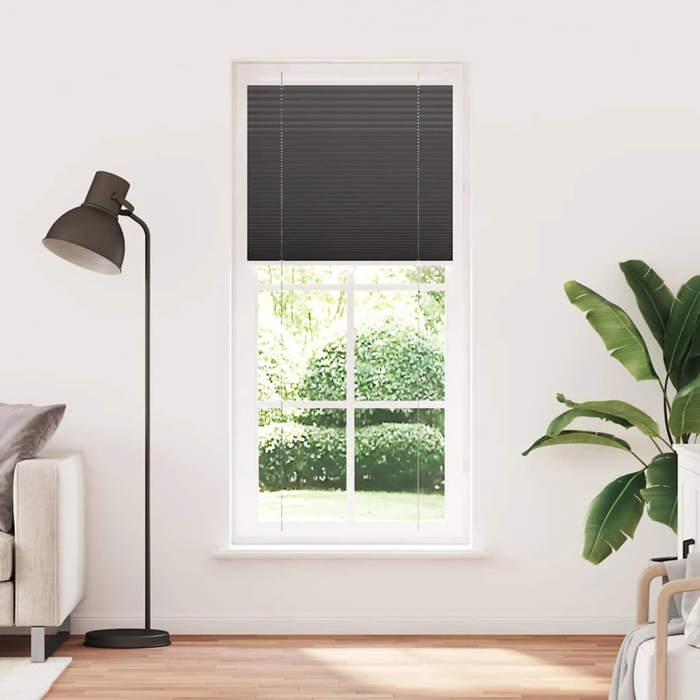 Plisuota žaliuze juoda 100x200 cm audinio plotis 99,4 cm