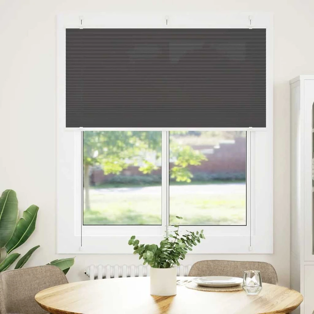 Plisuota žaliuze juoda 120x150 cm audinio plotis 119,4 cm