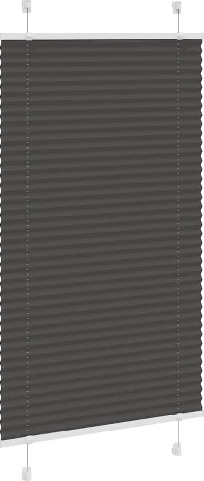 plisuota žaliuze juoda 75x150 cm audinio plotis 74,4 cm