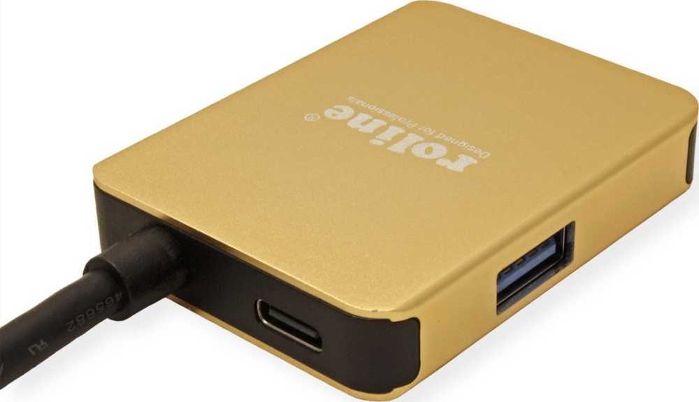 Šakotuvas „Roline Gold“ USB-C stotis / replikatorius (1120-02-12)
