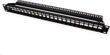 ROLINE Keystone 19'''' modulio rėmas Cat.5/Cat.6/Cat.6a, 24 prievadai, ekranuotas juodas, juodas