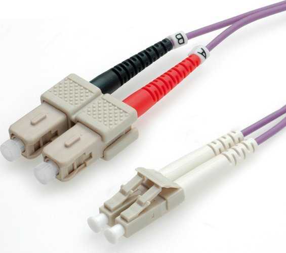 Roline LWL- Cable 50/125µm OM4, LC/SC, violet 0,5m (21.15.8760)