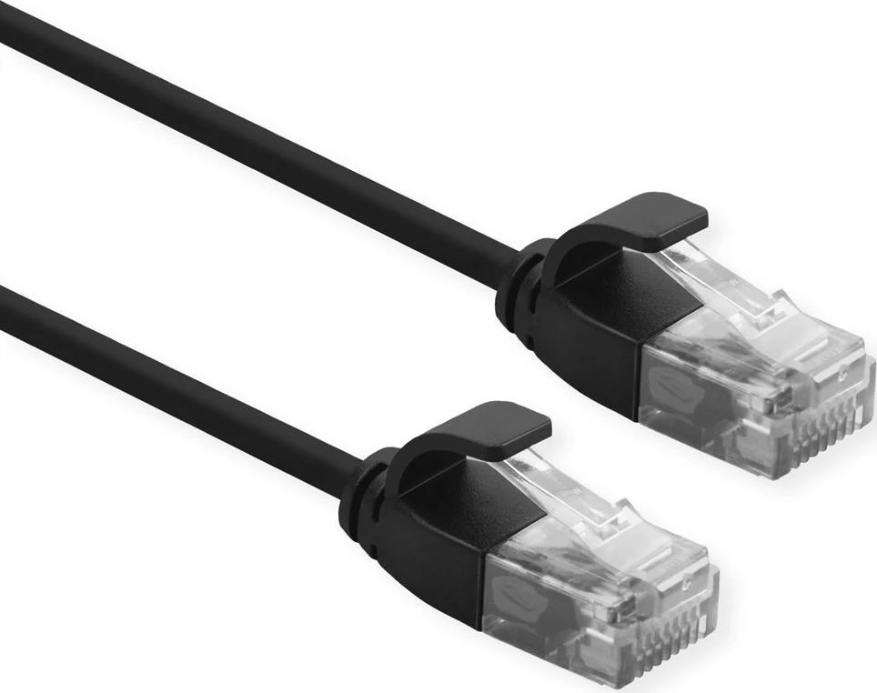 Roline ROLINE UTP PatchCord Cat6a. LSOH Slim. Juodas. 1.0m