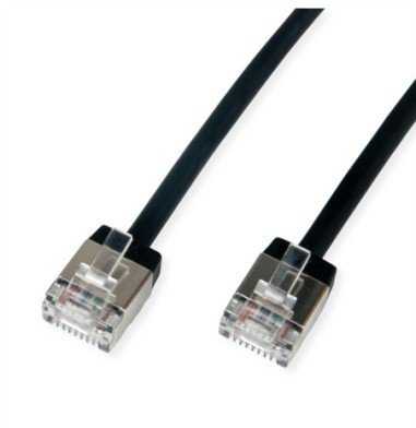 Roline ROLINE U/FTP Data Center Patch Cord Cat.6A (Class EA), LSOH, Slim, Ultra Short Connector, juoda, 0,5 m