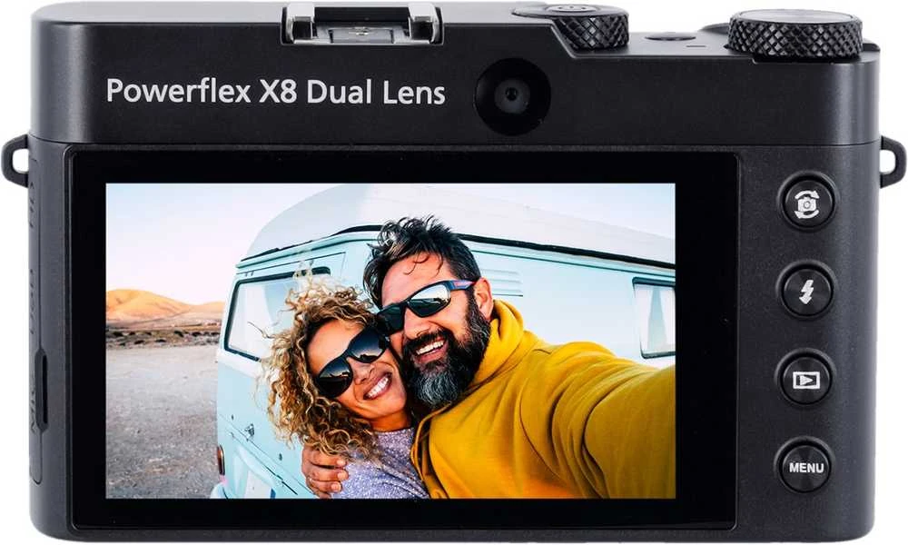 „Rollei - Powerflex 8X“ dviejų objektyvų skaitmeninis fotoaparatas