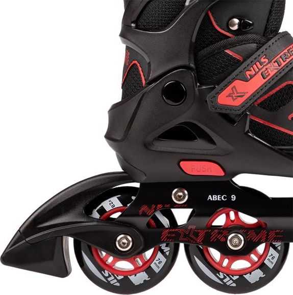 Riedučiai Nils Extreme NA14174 juodi-raudoni - PU70 mm/82A (S 31-34)