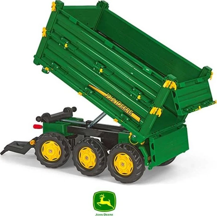 Rolly Toys rollyMulti Trailer „John Deere“ trijų ašių priekaba savivartė
