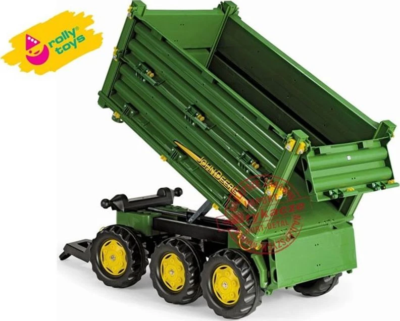Rolly Toys rollyMulti Trailer „John Deere“ trijų ašių priekaba savivartė