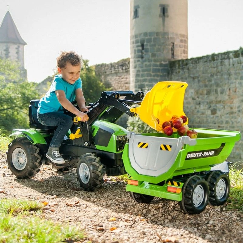 Rolly Toys Priekaba Mega Tipper Traktoriui, Žalia, Dvigubas Ašies