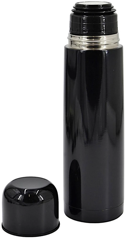 Roly TURISTINIS TERMOSAS, NERŪDIJANTIS PLIENAS, DVIGUBOMIS SIENELĖMIS, 500 ML, Juodas, STAMINA