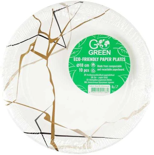 Gogreen Go Žalias Go Žalias Paper Plates 18cm 10pcs