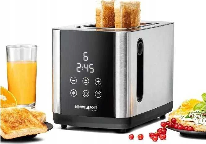 Skrudintuvas Rommelsbacher Rommelsbacher Toaster Sunny TO 850 (nerūdijantis plienas/juodas, 800 vatų, 2 skrebučio riekelėms)
