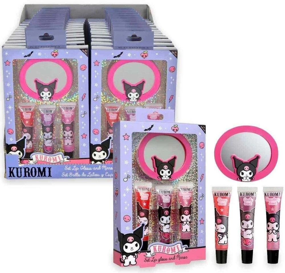 Cartoon Air-Val Kuromi Set Brillo Labial 3x7,5 e