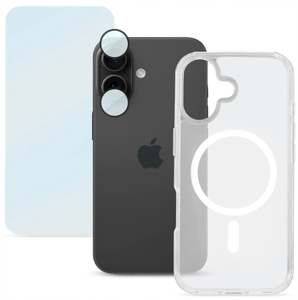 Dėklas - Roobix 3-in-1 Combo Kit iPhone 17 MagSafe, Stiklo, Objektyvo Apsauga
