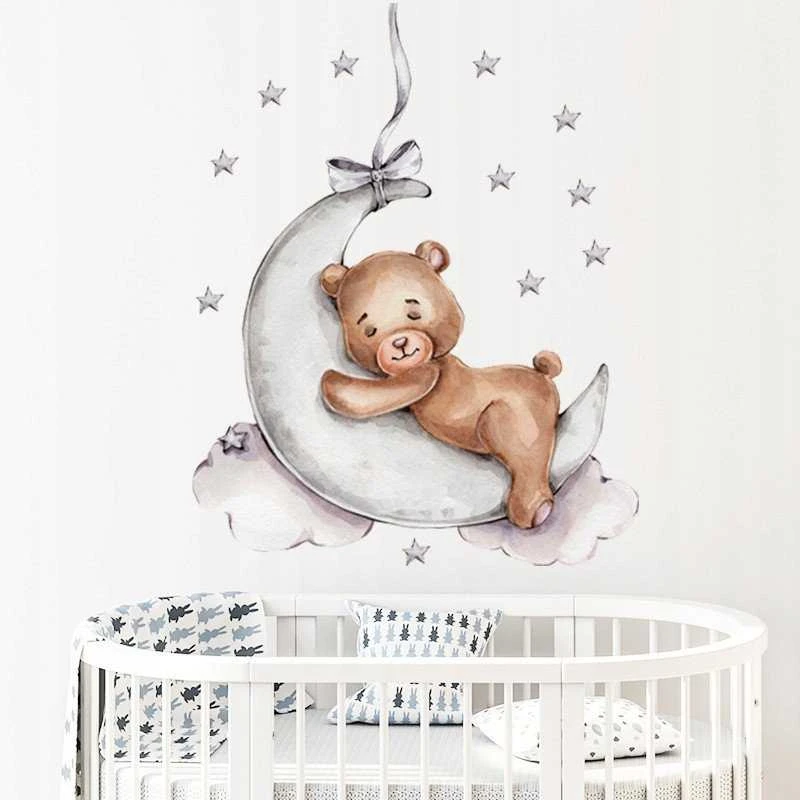 ROOM Decor SIPO-WS63026 Sienų lipdukai „Meškiukas ant mėnulio“