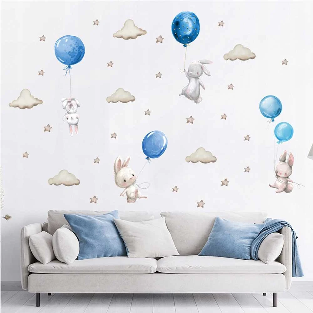 Room Decor KAMBARIO Dekoras SIPO-WS63027 SIENOS LIPDUKAI ZUIKIUKIO BALIONAI MĖLYNI