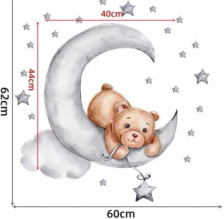 Room Decor KAMBARIO Dekoras SIPO-WS63037 SIENOS LIPDUKAS MEŠKIUKAS GULINTIS ANT MĖNULIO