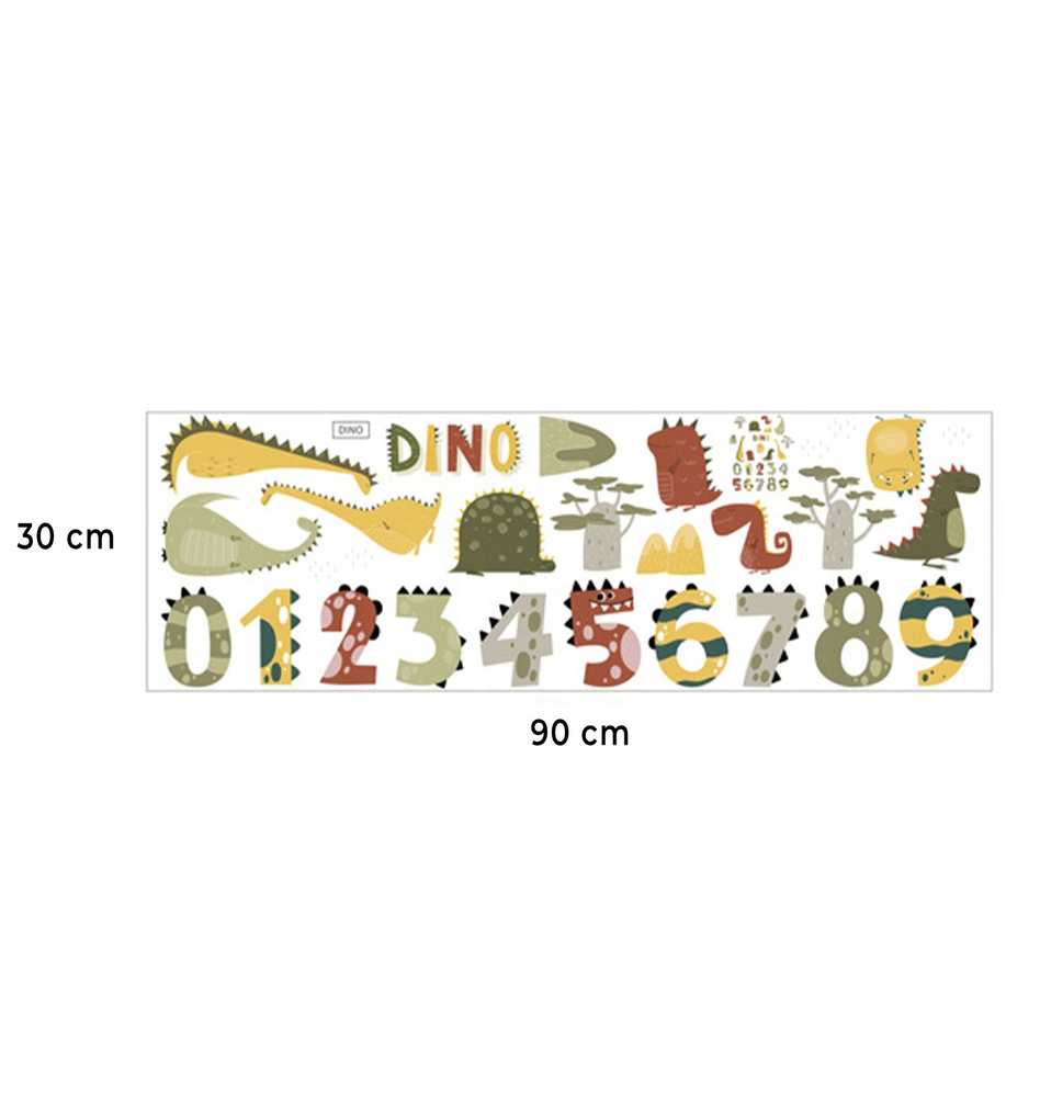 ROOM Decor SIPO-WS63049 NAKLEJKI NA ŚCIANĘ CYFRY DINO