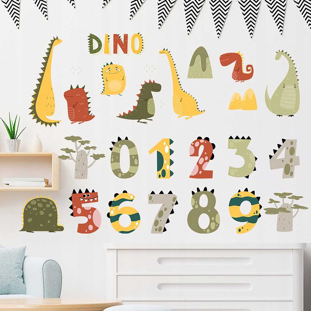 ROOM Decor SIPO-WS63049 NAKLEJKI NA ŚCIANĘ CYFRY DINO