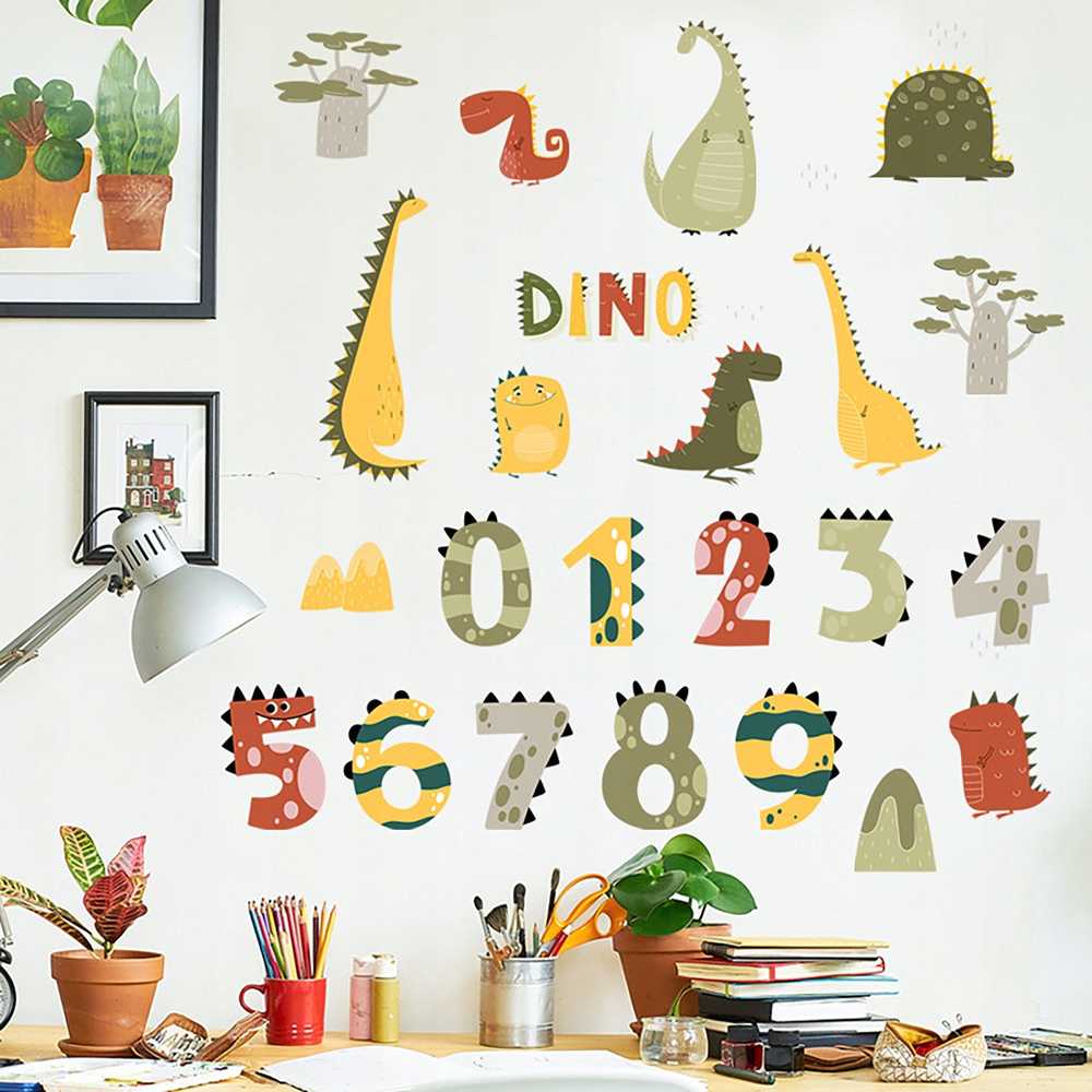 ROOM Decor SIPO-WS63049 NAKLEJKI NA ŚCIANĘ CYFRY DINO