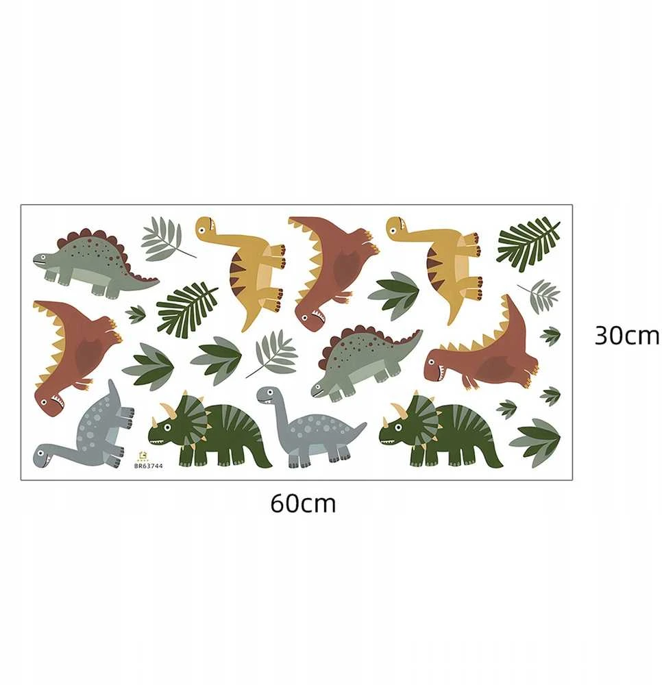 Room Decor KAMBARIO Dekoras SIPO-WS63051 MINI DINOZAURŲ SIENOS LIPDUKAI