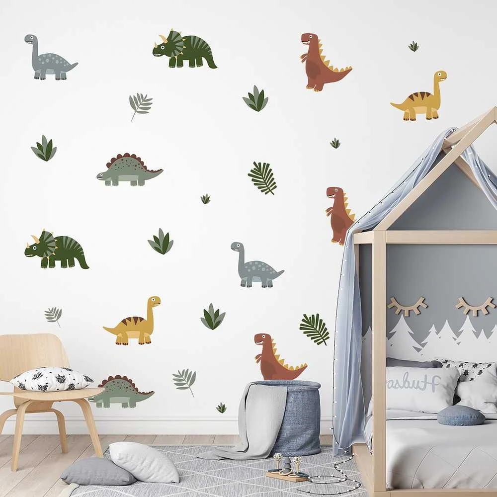 Room Decor KAMBARIO Dekoras SIPO-WS63051 MINI DINOZAURŲ SIENOS LIPDUKAI