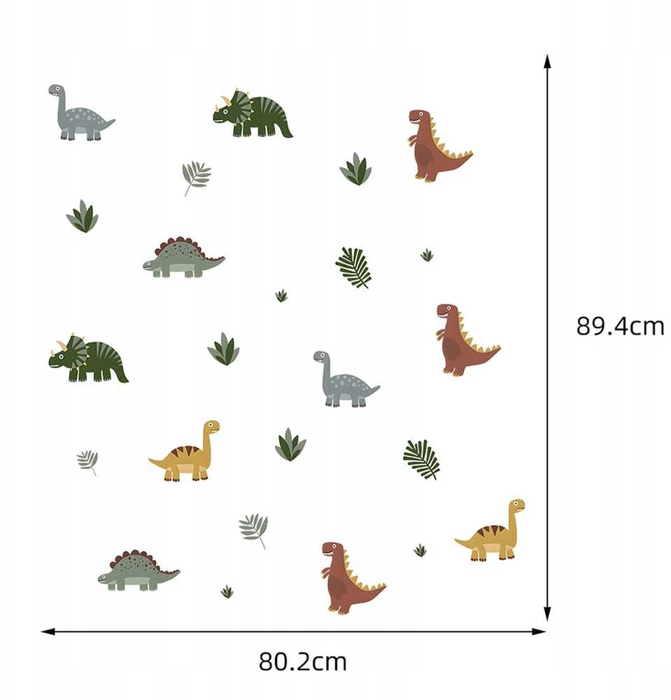 Room Decor KAMBARIO Dekoras SIPO-WS63051 MINI DINOZAURŲ SIENOS LIPDUKAI
