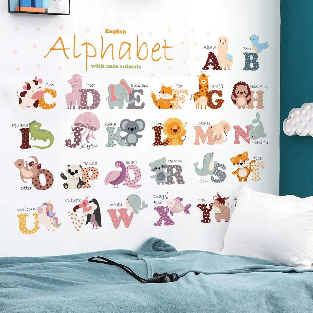 Room Mates „RoomMates SIPO-WS63050“ SIENOS LIPDUKAI SU ABĖCĖLE IR GYVŪNAIS