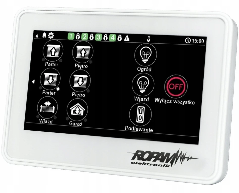 Ropam TPR-4W-P 4,3" jutiklinis skydelis, fiksuotos jungtys, talpinė