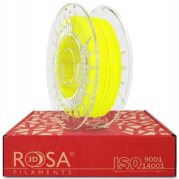 3D plastikas TPU 96A neoninė geltona 1.75mm 0.5kg Rosa3D