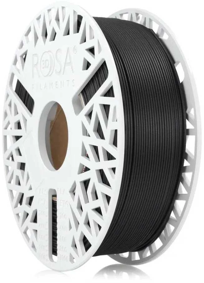 Juodas ASA+10CF 3D spausdinimo filamentas ant ritės