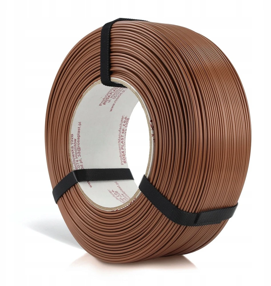 3D plastikas PLA rudas/kakavinis (Mocha Mousse) 1kg refill pakuotė Rosa3D