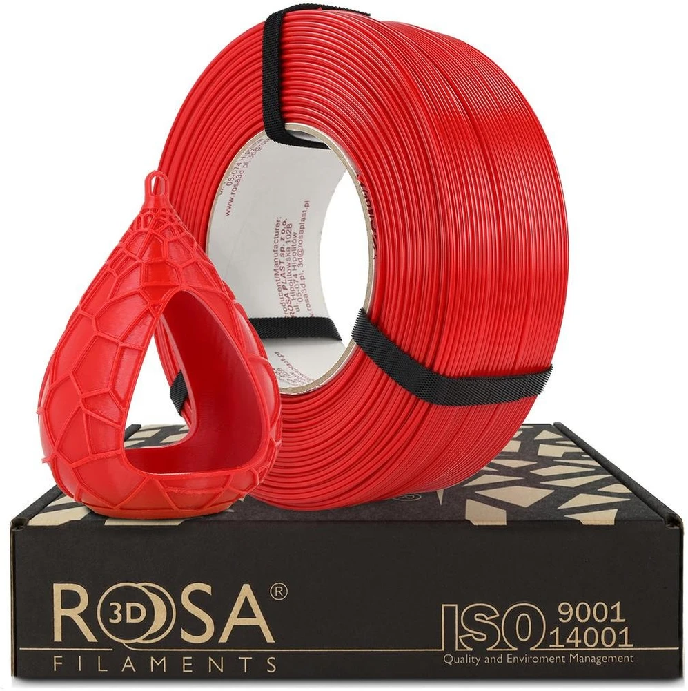 Rosa3D Refill PETG Standard HS gijinė plėvelė, 1.75 mm, 1kg – raudona