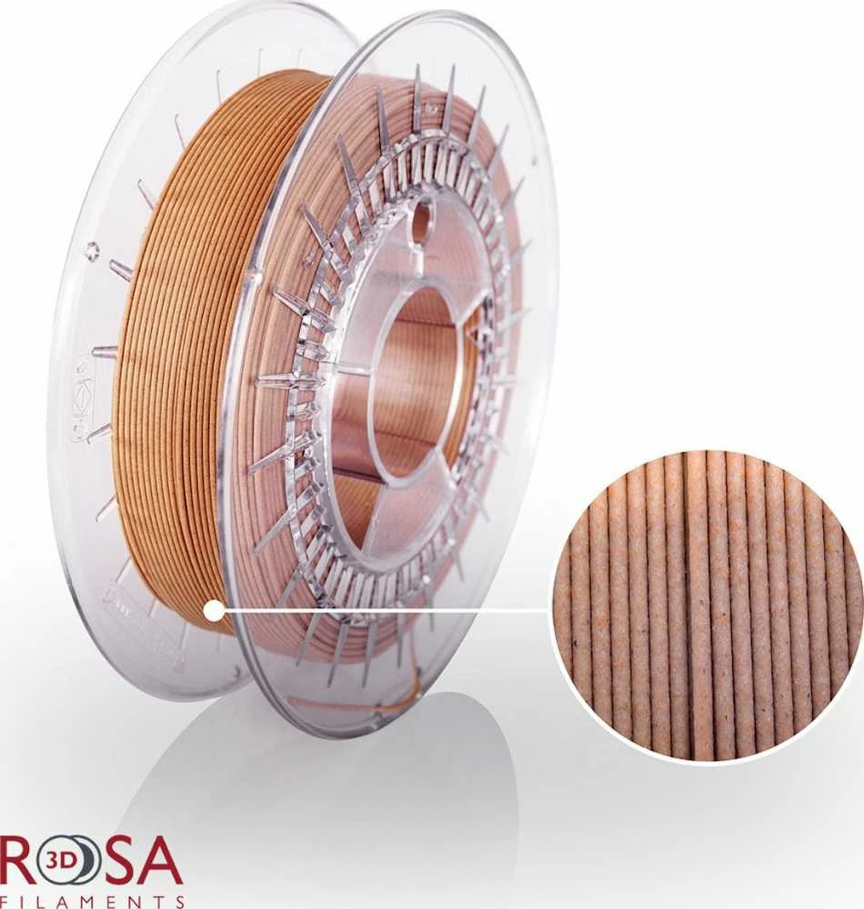 Plastikas Rosa3D BioWOOD - 1.75mm - 0.5kg - rusvai gelsvas