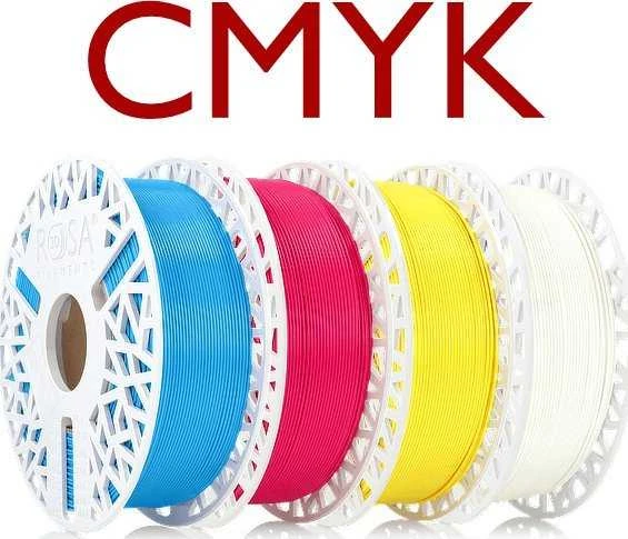 3D plastikas PLA Lithophane CMYK 1.75mm 4x1kg pakuotė Rosa3D
