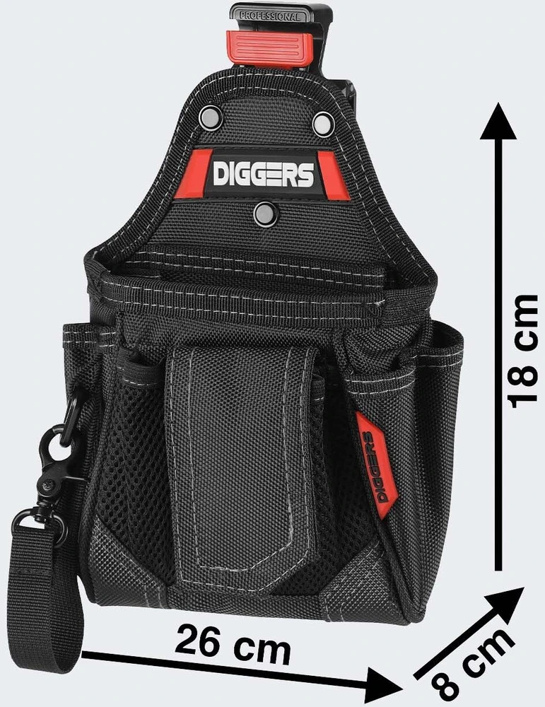 Rosfix Diggers Quick Click dėtuvės kišenė BLACKRED