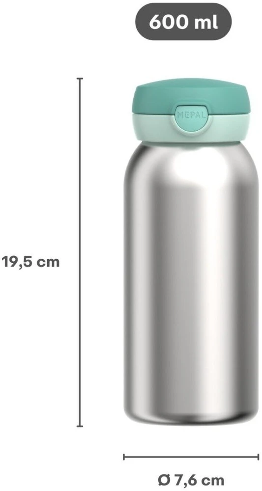 Rosti Mepal Little Dutch nerūdijančio plieno butelis su atverčiamu dangteliu „Fairy Wonders“, 600 ml