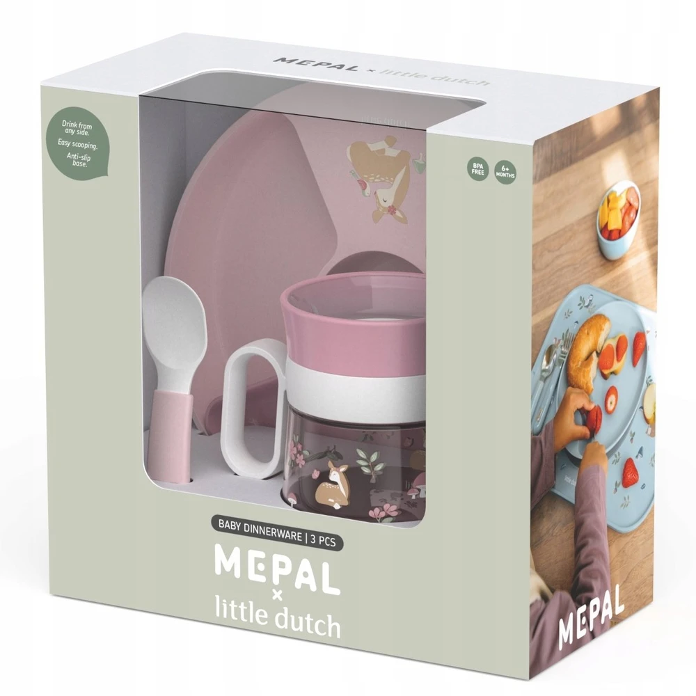 Rosti Mepal Mepal 3 dalių vaikiškas indų rinkinys ‘Fairy Garden’