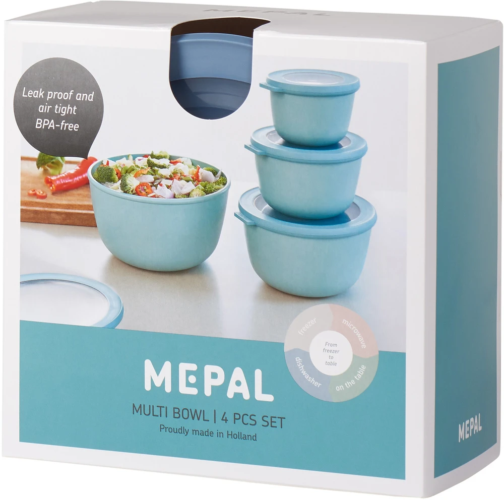 Rosti Mepal Mepal Rinkinys 4 dubenėliai Cirqula apvalūs 500 1000 2000 3000 Nordic Mėlyna 106233015700