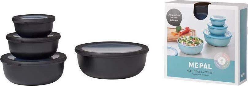 Rosti Mepal Mepal - Cirqula Low Bowl Set Of 4 - Nordic Juodas (233104)