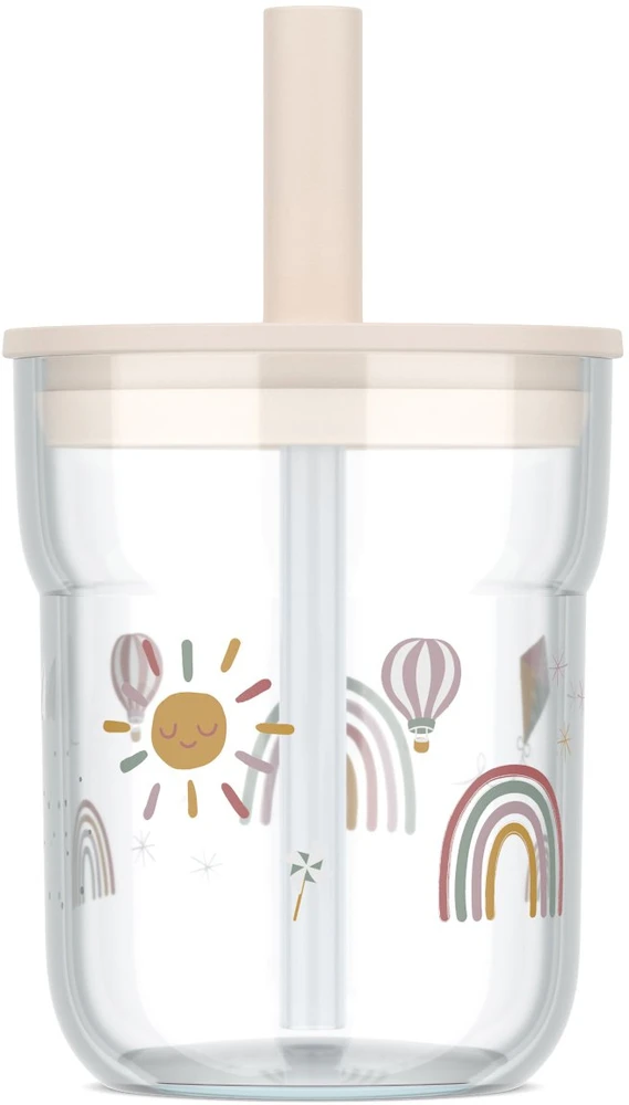 Rosti Mepal Mepal VAIKŲ STIKLINĖ SU ŠIAUDELIU MIO 250ML SUNSHINE & RAINBOW 108023065245