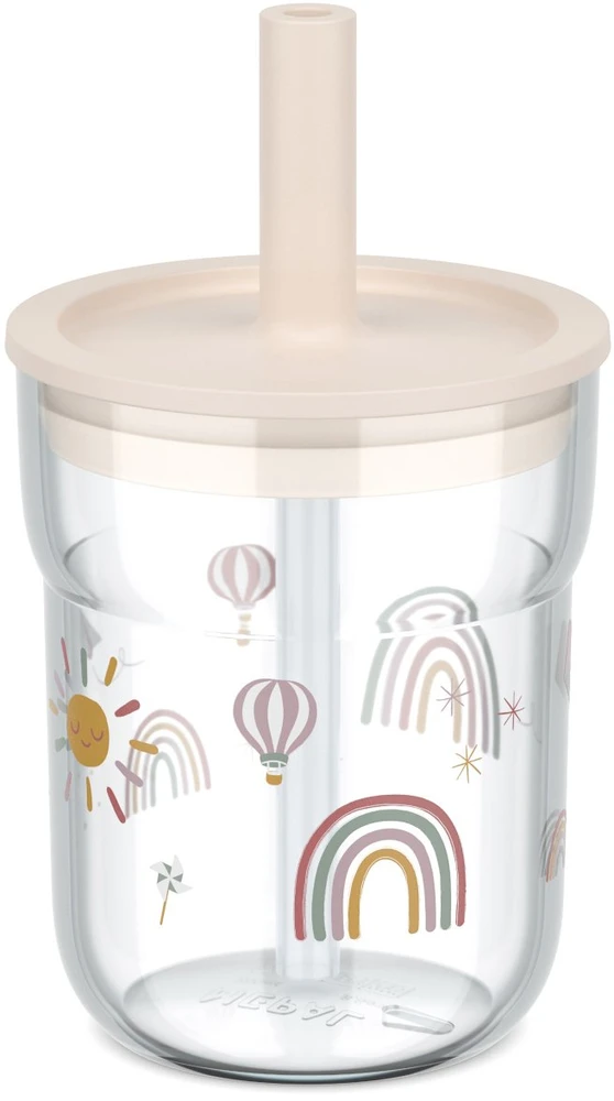 Rosti Mepal Mepal VAIKŲ STIKLINĖ SU ŠIAUDELIU MIO 250ML SUNSHINE & RAINBOW 108023065245