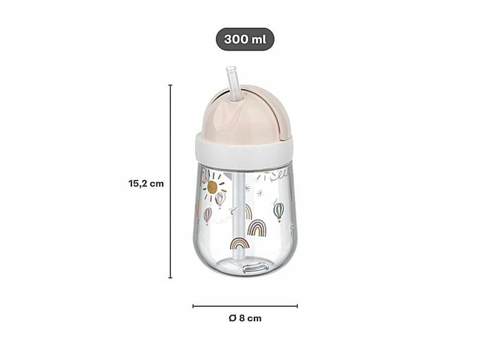 Rosti Mepal Mepal vaikiškas puodelis su šiaudeliais 300ml Mio Sunshine & Rainbow