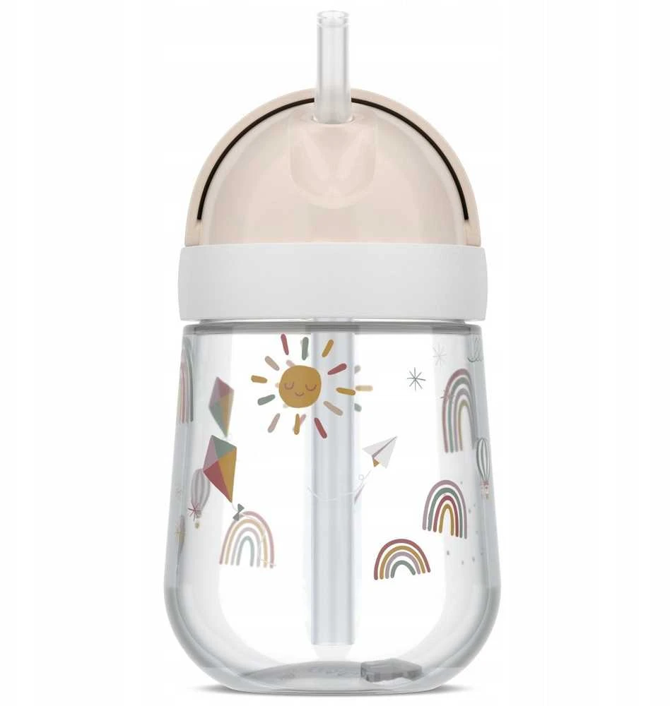 Rosti Mepal Mepal vaikiškas puodelis su šiaudeliais 300ml Mio Sunshine & Rainbow