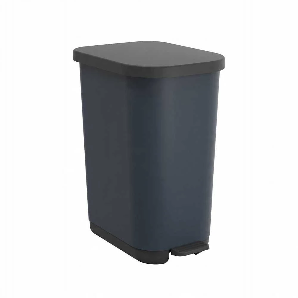 Rotho RIBO šiukšliadėžė su pedalu, sidabrinė, 35 l