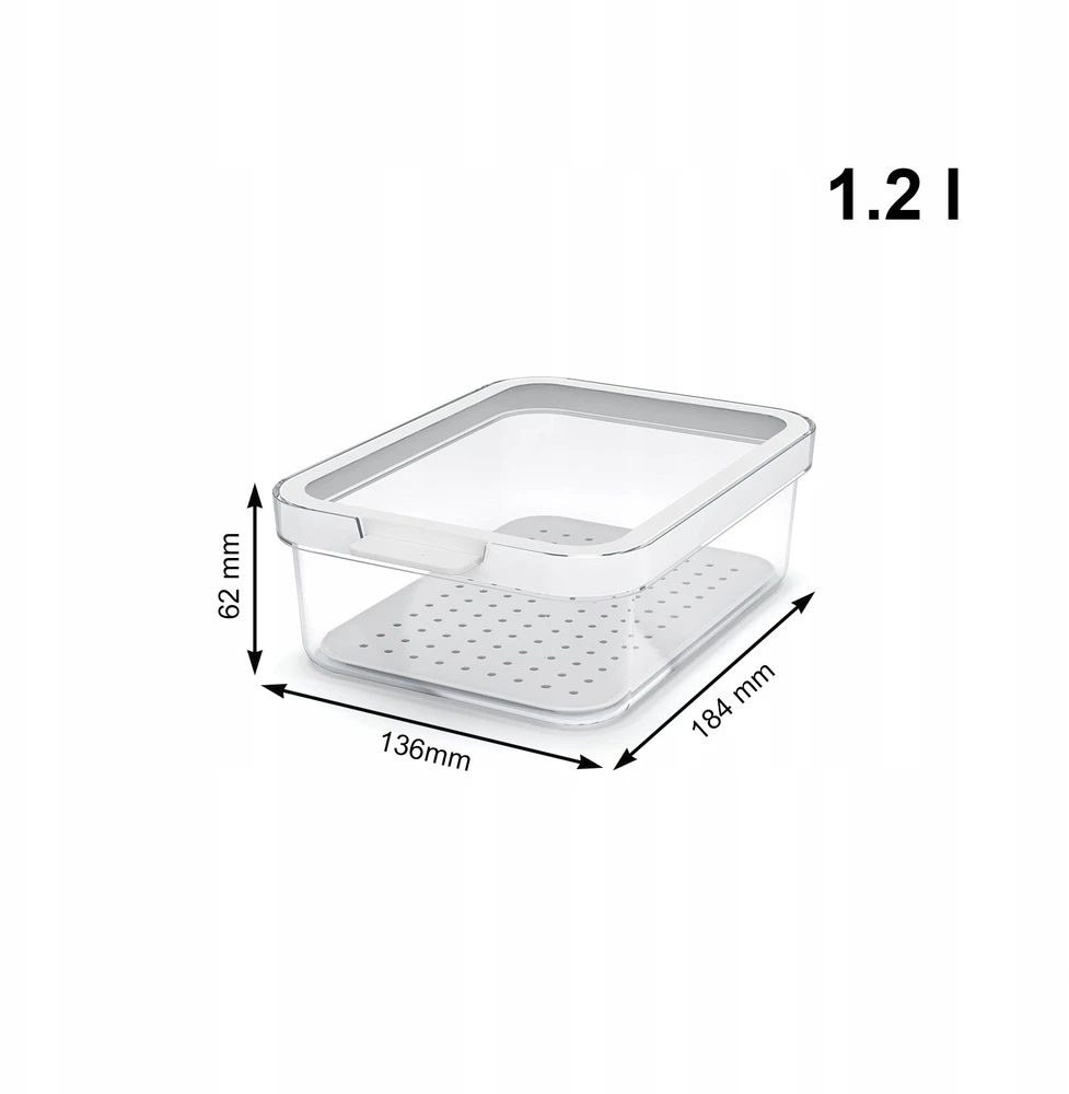 rotho Indelis maistui, šaldytuvui, 1.2 – 4.65 l, 4 vnt.