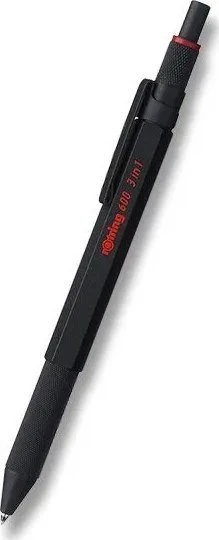 "Rotring 600 3in1" daugiafunkcinis rašiklis su rašikliu ir mechaniniu pieštuku, juodas