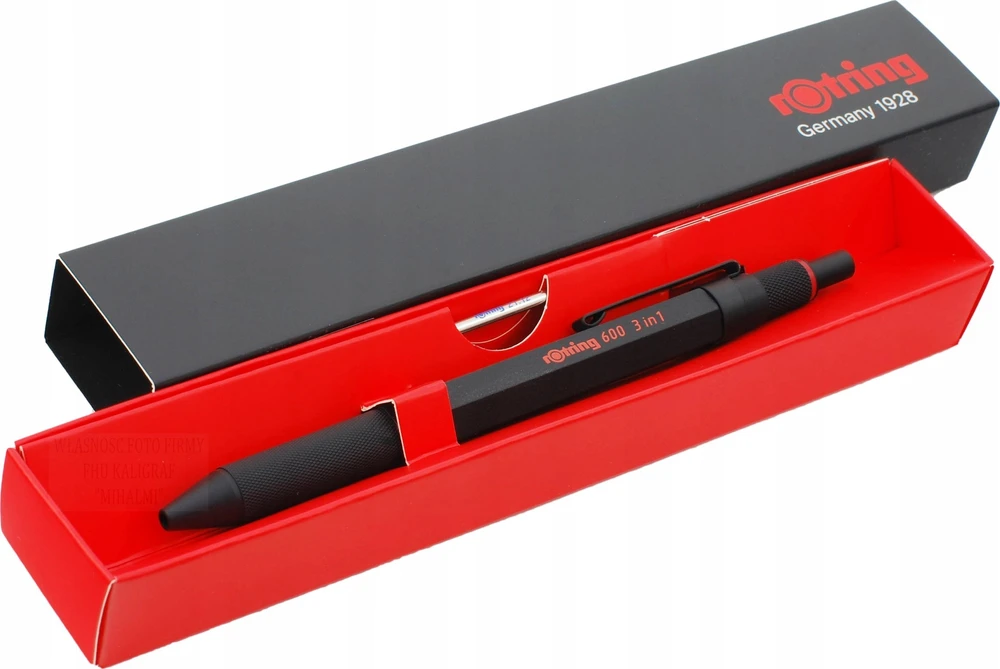 "Rotring 600 3in1" daugiafunkcinis rašiklis su rašikliu ir mechaniniu pieštuku, juodas