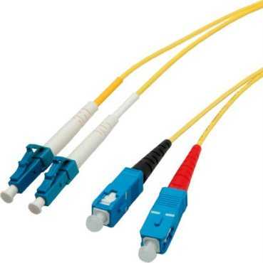 „Rotronic Cable Fiber Optic Duplex“, vieno režimo E9/125 µm LC/SC, Geltona, 7,5 m